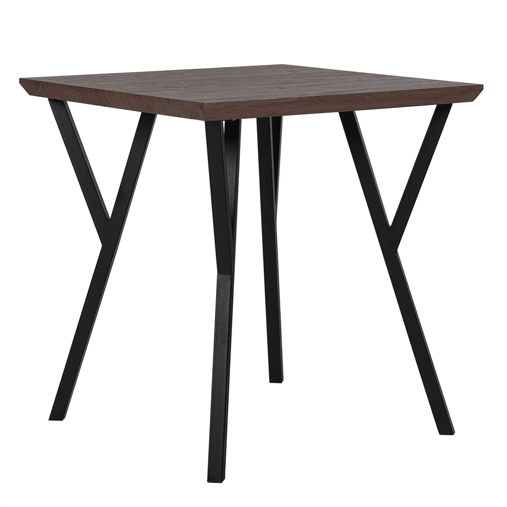 Beliani Jedálenský stôl 70 x 70 cm tmavé drevo s čiernym BRAVO
